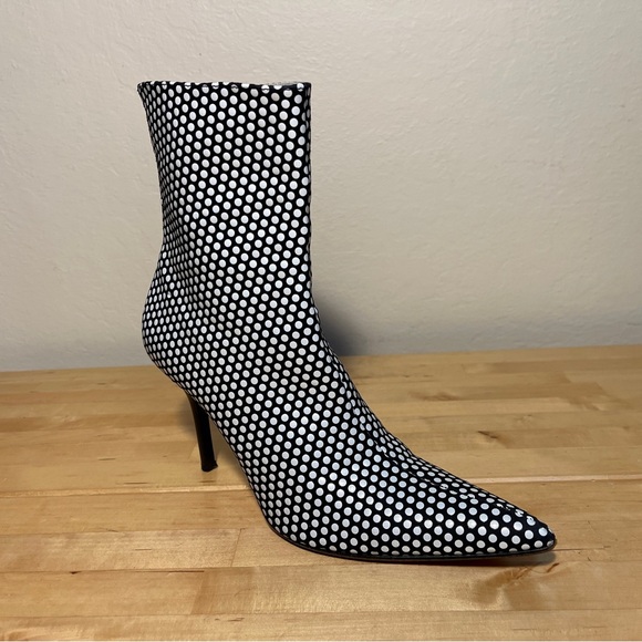 Nicole Miller couture Polka Dot Ankle Boots - Black and White - Picture 2 of 13